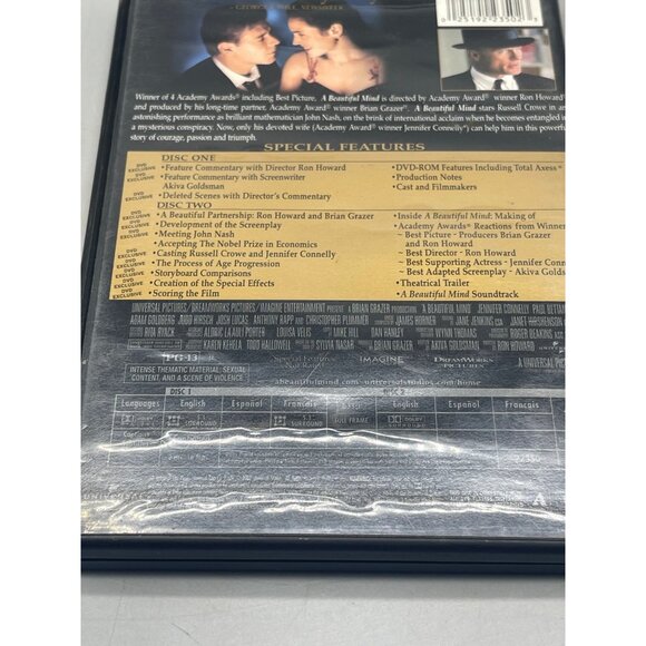 A Beautiful Mind DVD A Ron Howard Film Russell Crowe Ed Harris 2002 READ - Picture 5 of 5